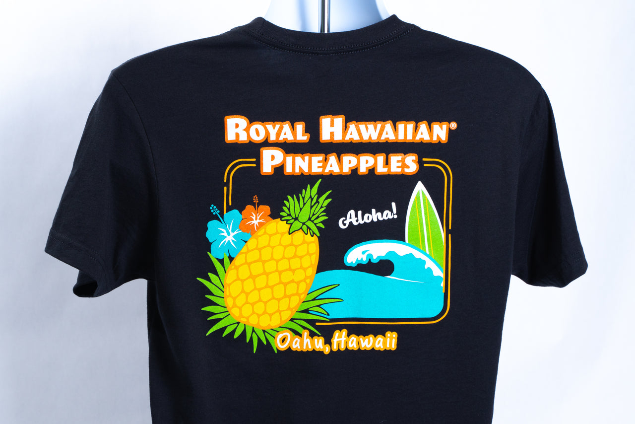 Dole Royal Hawaiian Pineapple Black Tee